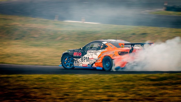 4K Drifting Toyota with Smoke on Race Track