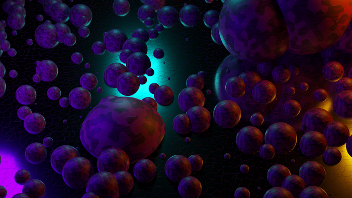 Abstract 3D Bubbles with Camouflage Pattern