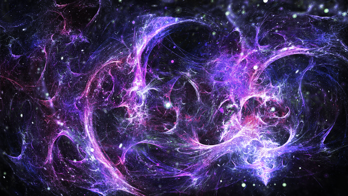 Abstract purple and blue nebula with stars