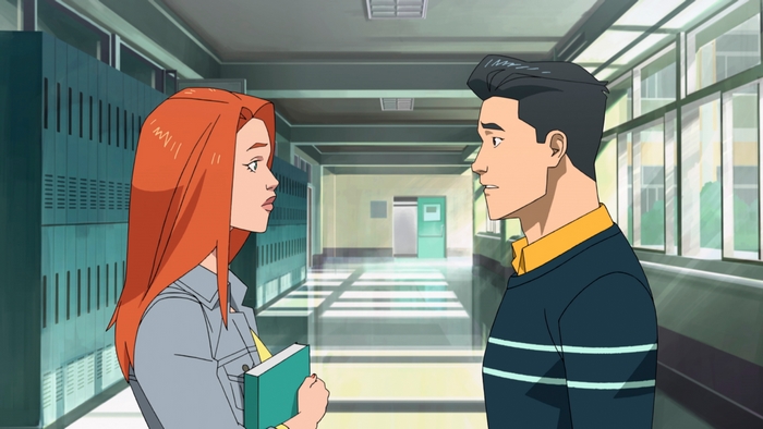 Invincible: Mark Grayson and Samantha Eve Wilkins in School Hallway