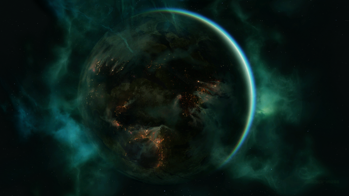 Planet Reach from Halo Reach in space