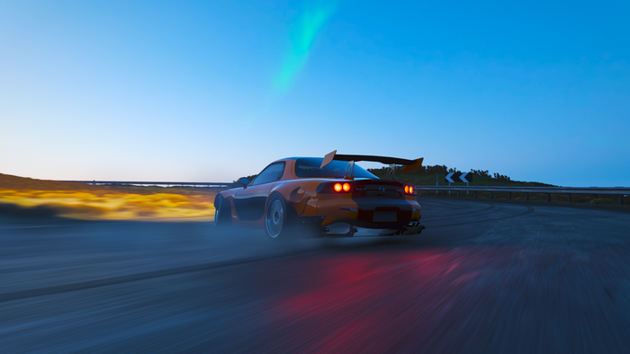 Mazda, Mazda RX-7 FD, sports car, Forza Horizon 4, sunset, landscape ...