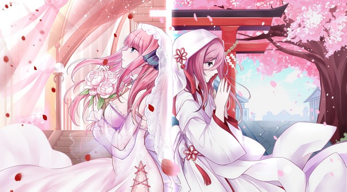 Nino and Miku from The Quintessential Quintuplets