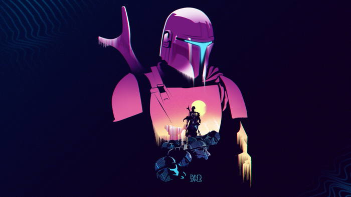 The Mandalorian from Star Wars artwork by PanosStamo