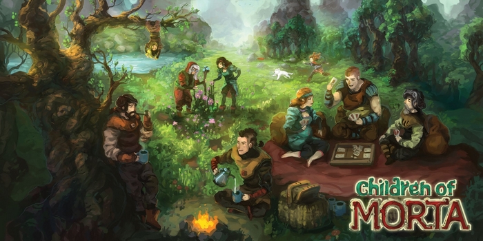 Children of Morta characters in a forest clearing