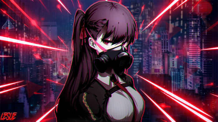 WA2000 from Girls Frontline with gas mask