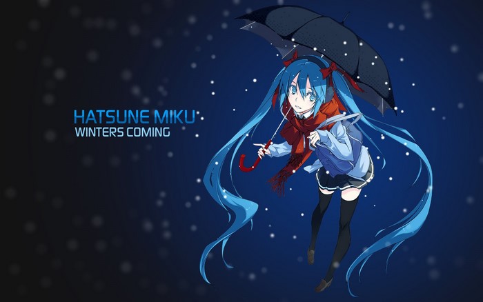 Hatsune Miku with Umbrella in Winter