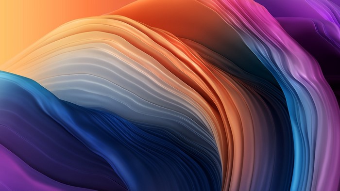 Abstract digital art with flowing colorful shapes