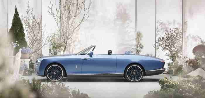 Blue Rolls-Royce Boat Tail convertible luxury car