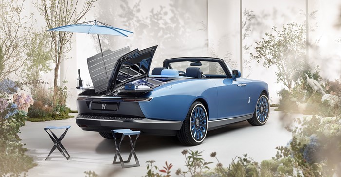 Rolls-Royce Boat Tail convertible with picnic setup