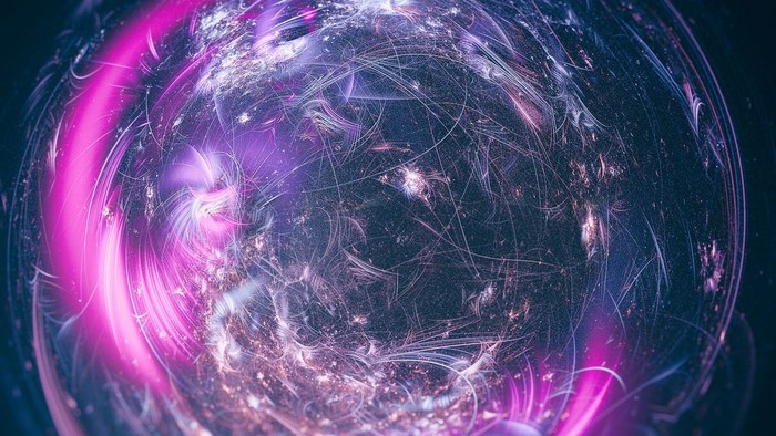 Abstract swirling purple and blue cosmic energy