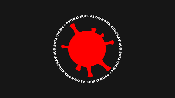Coronavirus with #StayHome Koronavirus text