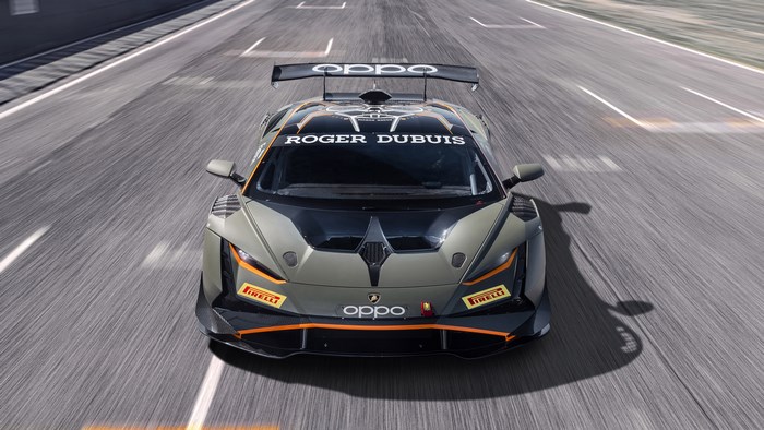 Lamborghini Huracan Super Trofeo EVO2 on a race track