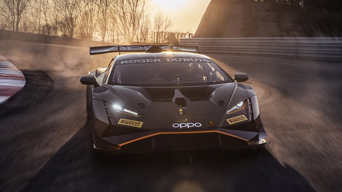 Lamborghini Huracan Super Trofeo EVO2 on a race track