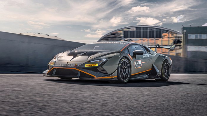 Lamborghini Huracan Super Trofeo EVO2 on a race track