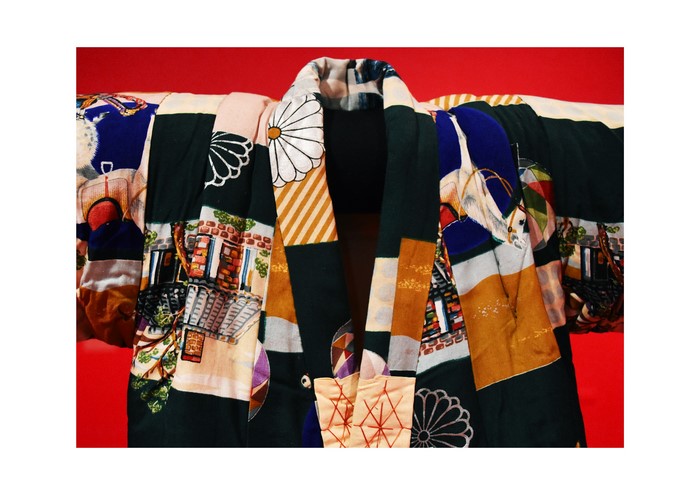 Patchwork Kimono with Abstract Designs