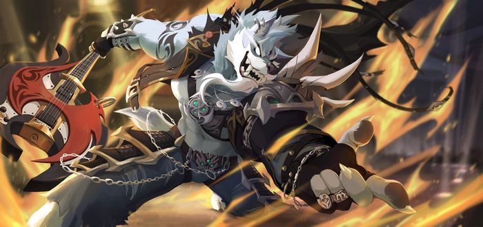 Sdorica Character with Guitar and Flames