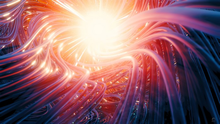 4K Abstract Digital Glowing Wires
