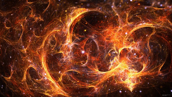Abstract glowing nebula with stars