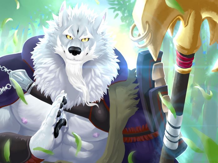 Sdorica Wolf Character with Staff