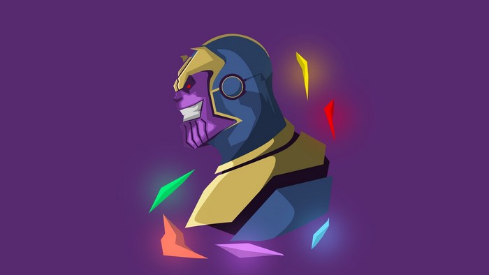 Thanos from Marvel Comics with Infinity Stones