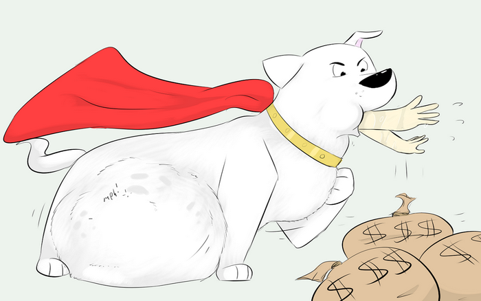 Krypto the Superdog with money bags