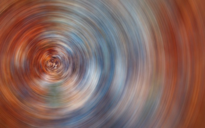 Abstract radial blur with warm and cool tones