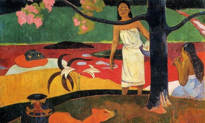 Women in a Polynesian landscape by Paul Gauguin