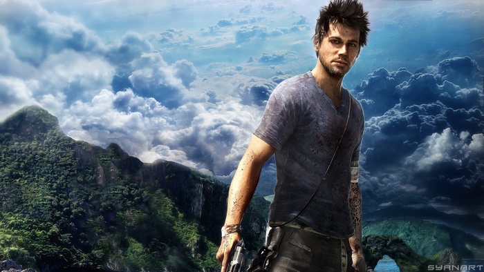 Jason Brody from Far Cry 3 on a mountain