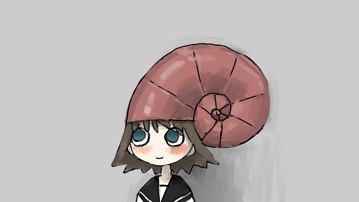 Girl with a seashell hat