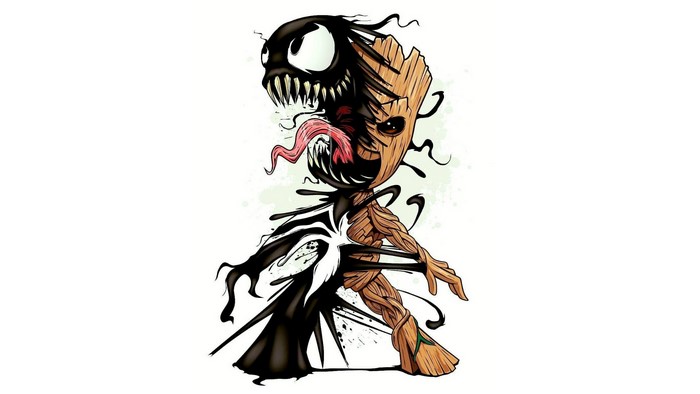Venom and Groot Crossover Artwork
