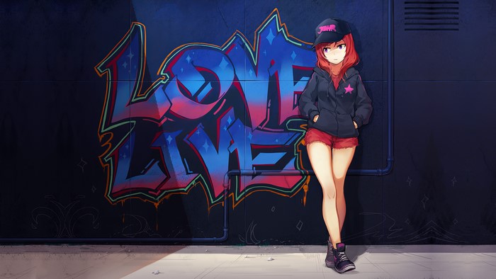 4K Anime Graffiti of Nishikino Maki from Love Live!
