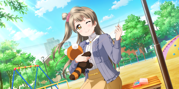 Minami Kotori from Love Live! Sunshine holding a plush toy