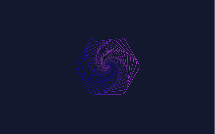 Abstract hexagonal spiral pattern with gradient