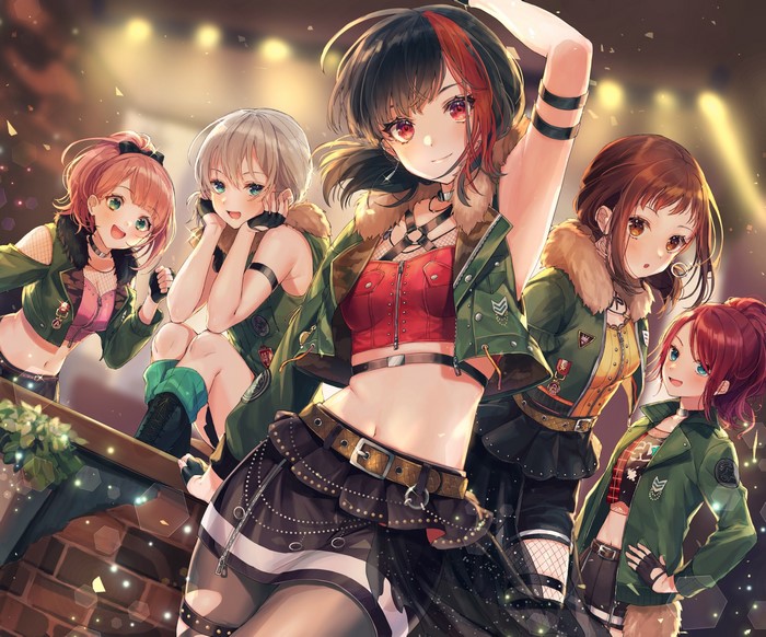 Group of women from BanG Dream! on stage