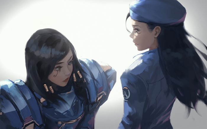 Pharah and Ana from Overwatch by WLOP