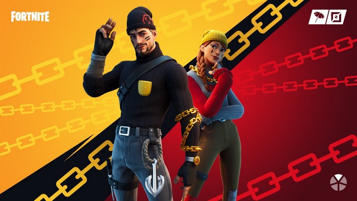 Fortnite characters with chains and chains background