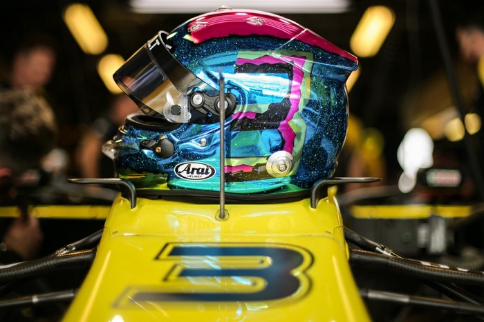 Daniel Ricciardo's Arai Helmet on Renault F1 Car