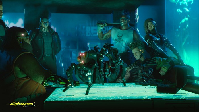 Cyberpunk 2077 group with robot