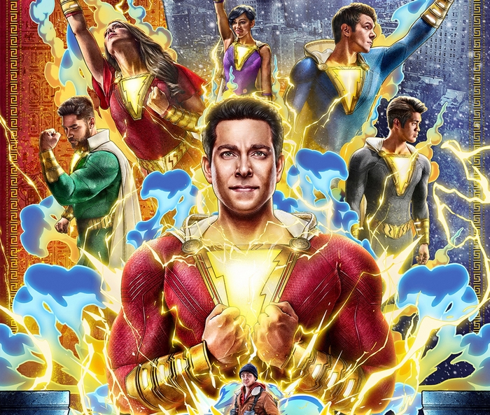 Shazam! Zachary Levi and cast poster
