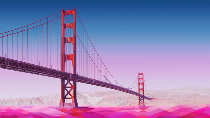 4K Golden Gate Bridge minimalism artwork