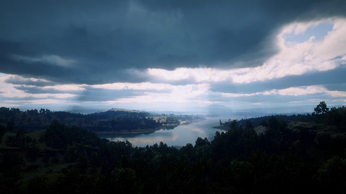 Red Dead Redemption 2 landscape with overcast sky