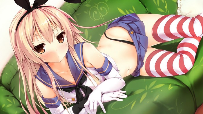 Shimakaze from Kantai Collection wearing thigh-high socks