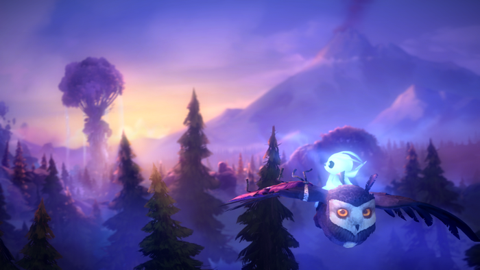 Ori and the Will of the Wisps: Ori on an owl