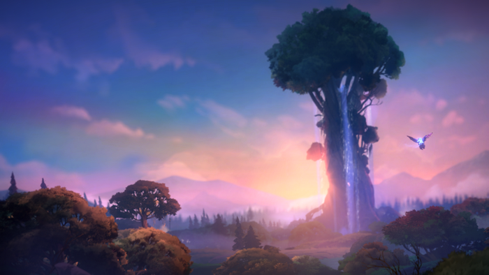 Ori and the Will of the Wisps landscape with a bird