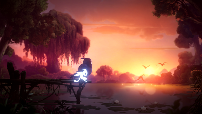 Ori from Ori and the Will of the Wisps on a perch