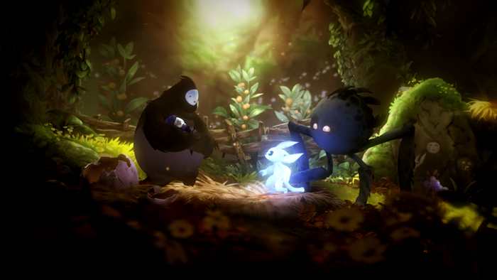 Ori from Ori and the Will of the Wisps with creatures