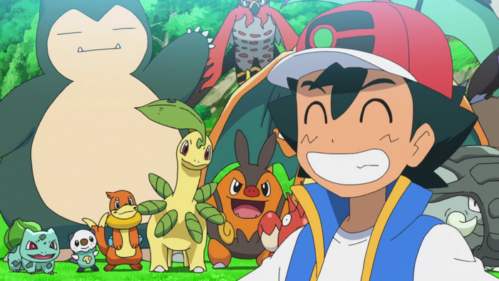Ash Ketchum and Pokémon in a Forest