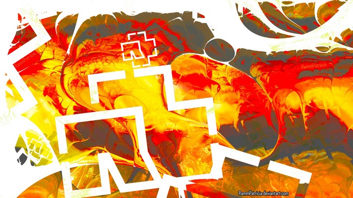 Abstract Rammstein Logo with Fiery Digital Art