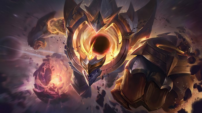 Malphite from League of Legends in space